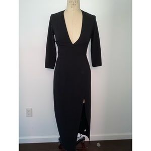 American Apparel 3/4 Sleeve Wrap Maxi Long Dress